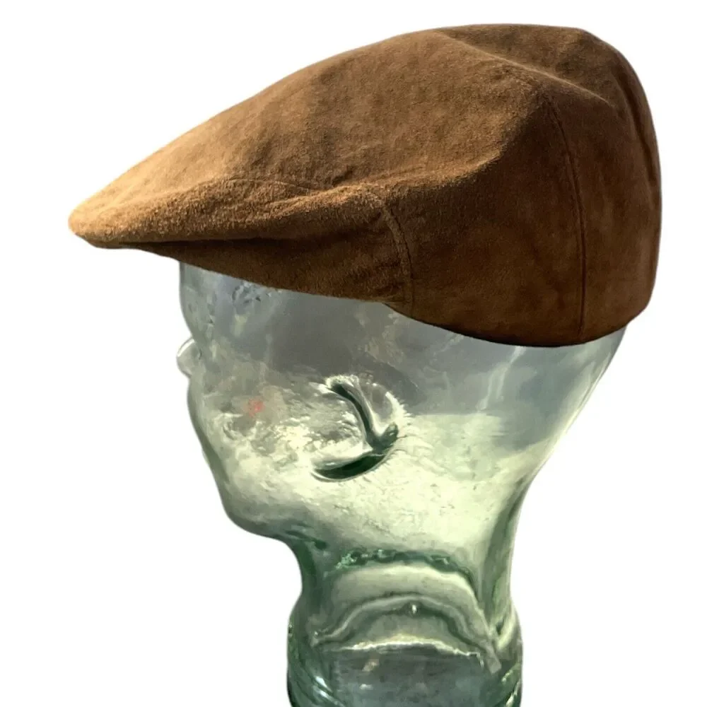 Country Gentleman Newsboy Cabbie Leather Cap Vintage‎ Flat Hat Driver Mens M